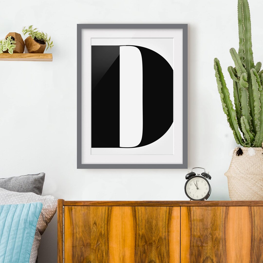 Gerahmtes Poster Antiqua Letter D