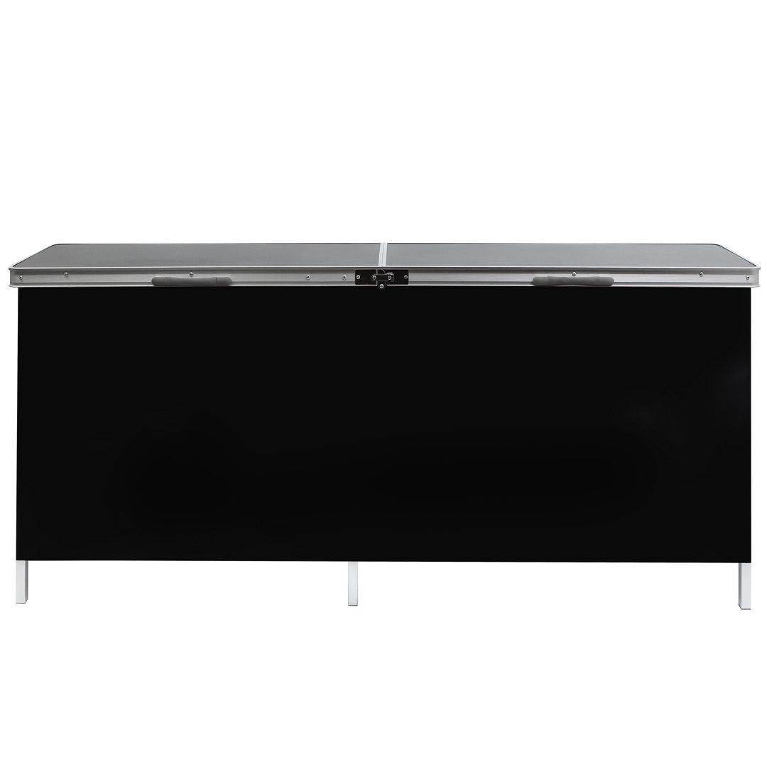 Guerrera Rectangular Wood Metal Folding Outdoor Bar Table , 80'' in. W 16'' in. D Symple Stuff