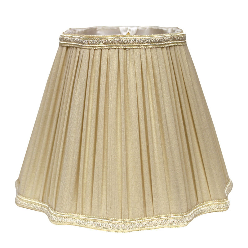 Abat-jour carré en soie taupe Shantung