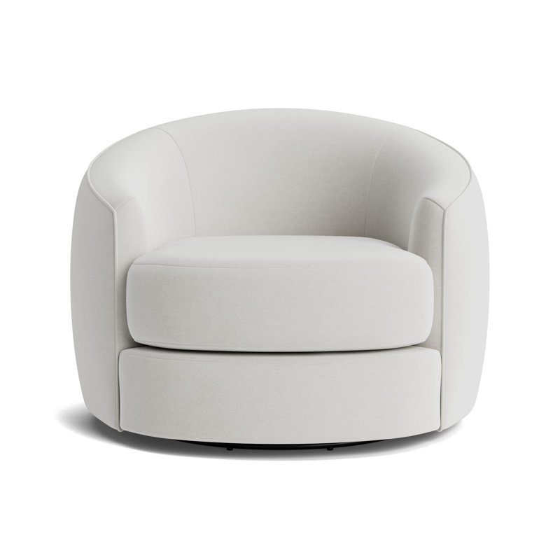 Giselle Full Swivel Chair, Performance Velvet - Silver