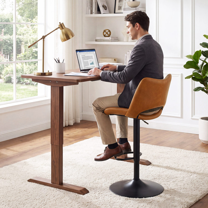 Tabouret de bar pivotant à hauteur réglable Guzzi, Brun