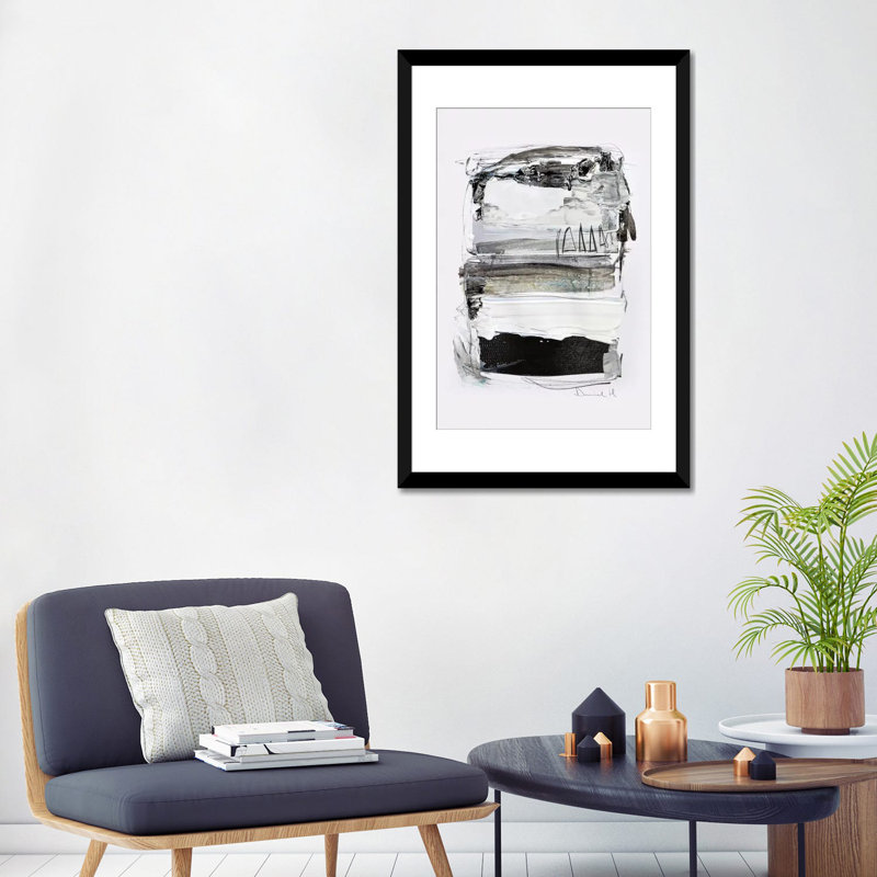 « neutral tons i », impression sur toile, H 26 po x l 18 po x P 1,5 po, Toile avec cadre noir