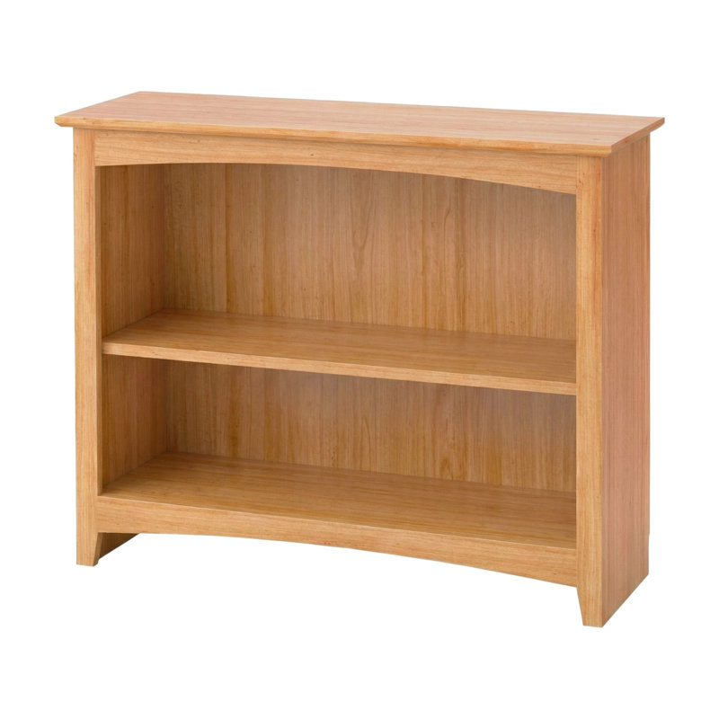 Malani 36" H Solid Wood Classic Bookcase, Natural, (2 Shelves) 29"H x 37.75"W x 12.875"D