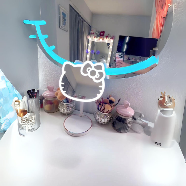 Hello Kitty LED Rechargeable Makeup Mirror + Wireless Compact