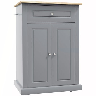 Rolling Kitchen Island Cart with Drawer, Adjustable Shelf, and 2 Towel Racks for Enhanced Storage and Mobility