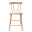 Tabouret de comptoir rembourré beige en bois de style Windsor-763555578-763555580