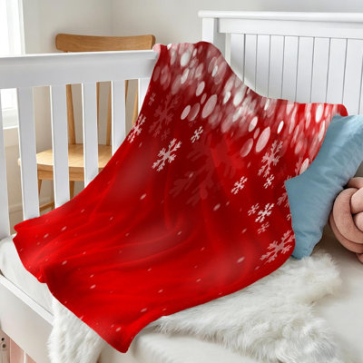Red Ultra Soft Flannel Fleece Throw Blanket,Winter for Single-Sided Print