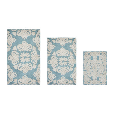 Ensemble de tapis de salle de bain 3 pièces Chemash 100% coton super absorbant lavable à la machine Chemash