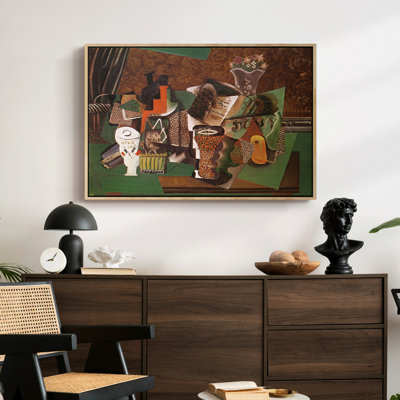 Playing Cards, Glasses, Bottle of Rum: "Vive la France", 1914-1915-Pablo Picasso-Framed Gallery Wrapped Canvas
