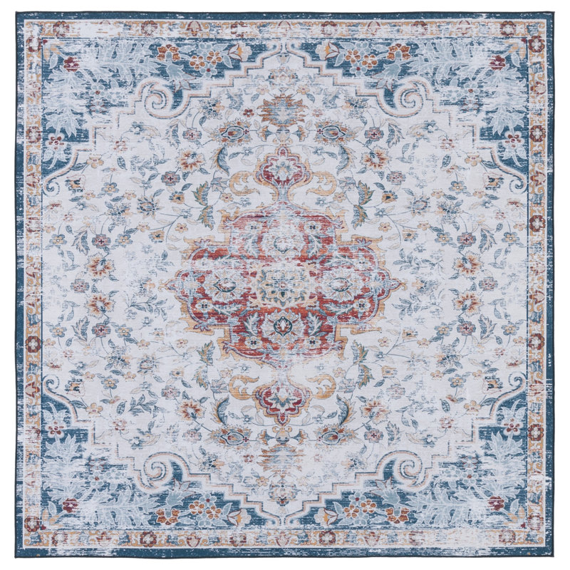 Tapis 117 gris / rouille 117, Carré 6 pi