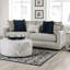 Repose-pieds rond de style transitionnel