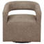 Chaise d'appoint pivotante Hill, dossier demi-tonneau, rembourrage en mousse Rocky Road Brown Boucle-129099767