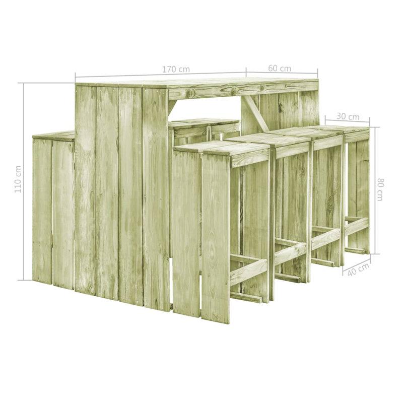 8 - Person Wood Patio Dining Set with Rectangular Table