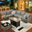 Premium All-Weather Wicker 6 - Person Modular Patio Conversation Sets with Cushions-98524808