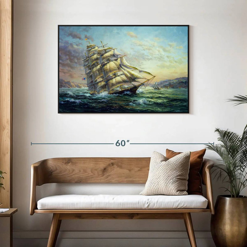 Clipper Ship Surprise, Cadre flottant noir, 43 po x 29 po