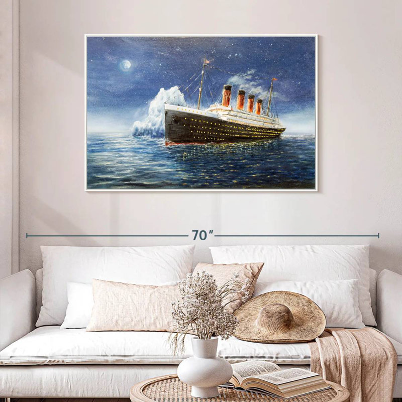 Titanic, Cadre flottant blanc, 46 po x 31 po