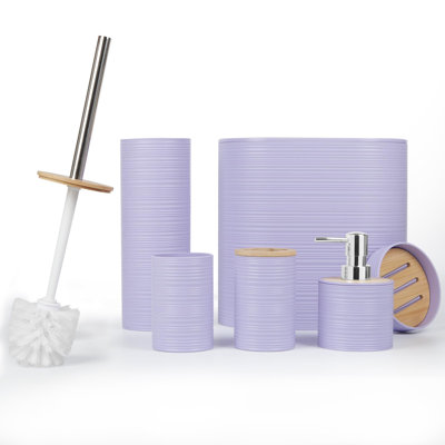 Ensemble de 6 accessoires de salle de bain, porte-brosse à dents, distributeur de savon, poubelle, porte-savon, porte-brosse à dents et porte-brosse de toilette