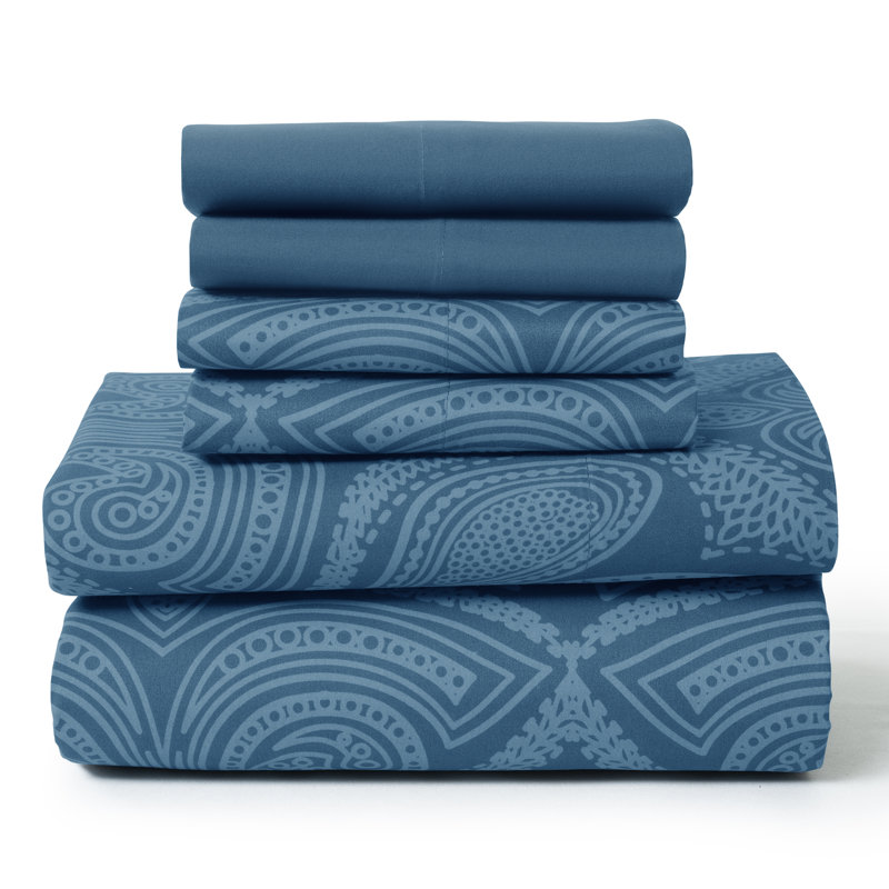 Ensemble de draps en microfibre Lux Hotel, Ensemble de draps pour grand lit + 1 drap-housse +, Bleu marine