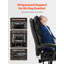 Fauteuil de direction avec repose-pieds, fauteuil de bureau supportant jusqu'à 180 kg avec coussin lombaire, fauteuil ergonomique robuste, fauteuil de bureau inclinable en cuir PU réglable en hauteur pour la maison ou le domicile.