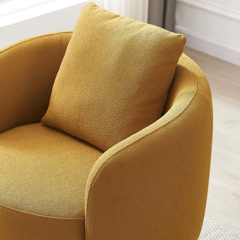 Fauteuil demi-tonneau l 34 po Aziel, Bouclé doré