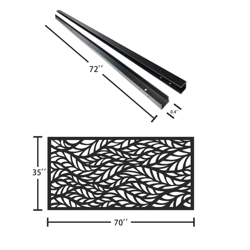 178cm H x 89cm W Charcoal Wood Plastic Composite Privacy Screens with 1 Panel
