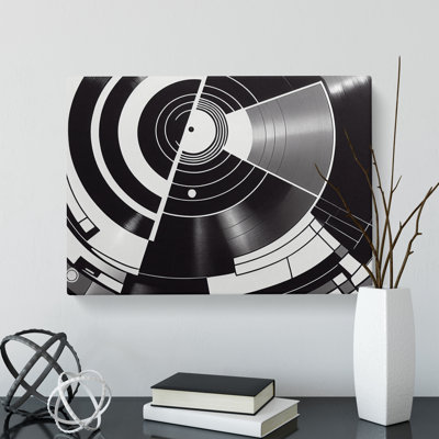 Abstract Vinyl Record - Wrapped Canvas Painting