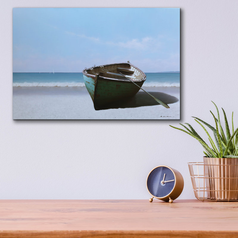 «01 Blue Boat With Oar» par Zhen-Huan Lu, H 12 po x l 16 po x P 0,13 po