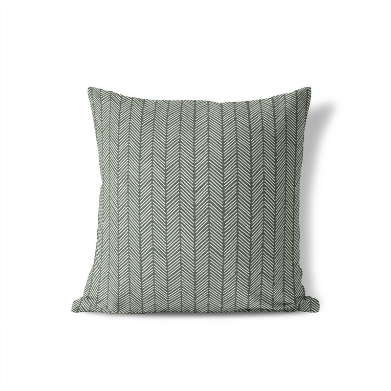 Coussin à chevrons, H 20 po x l 20 po, Chimichurri / vert