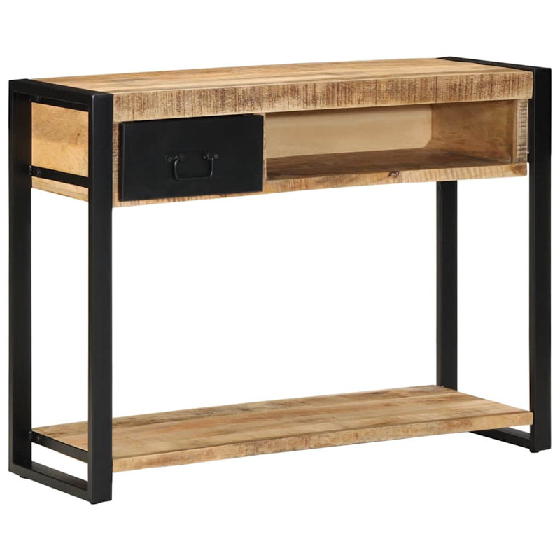 100cm Solid Wood Top Console Table, Brown