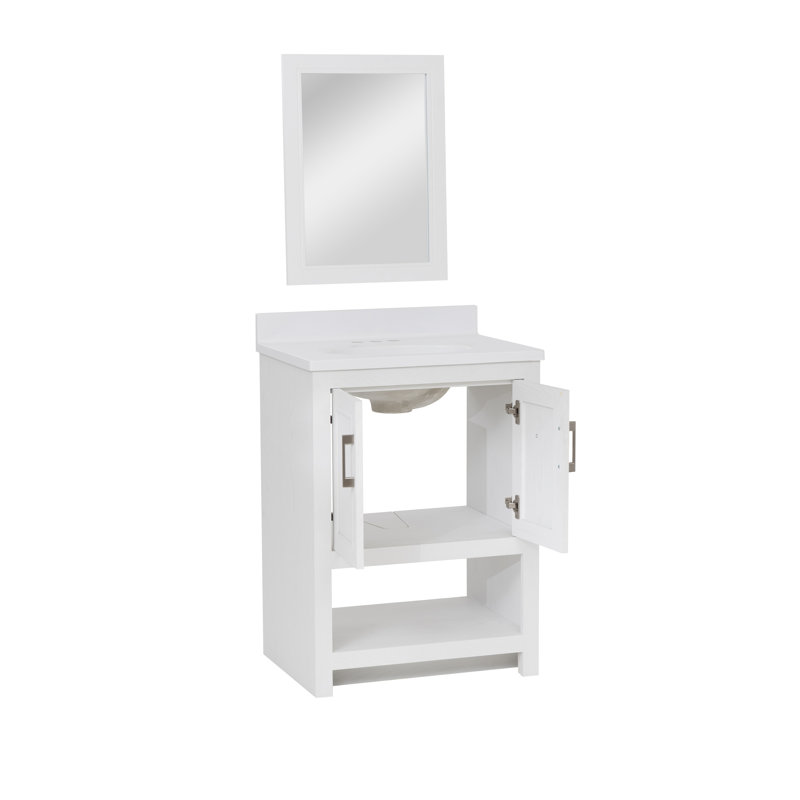 Stovall 24 Inch Vanity With Mirror, White