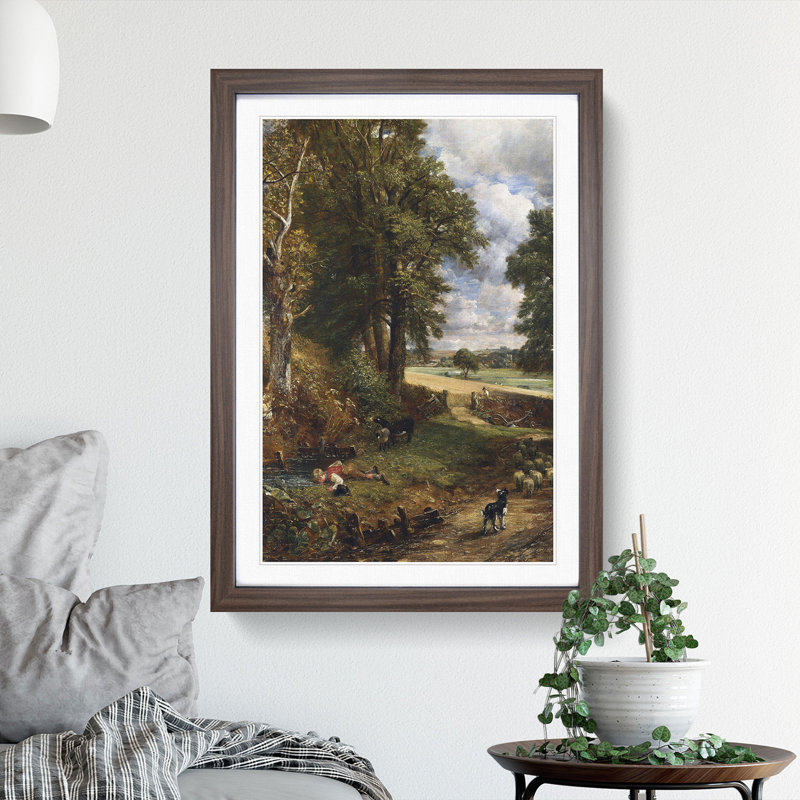 The Cornfield by John Constable - Picture Frame Painting, 48cm H x 36cm W x 2cm D, Walnut Framed