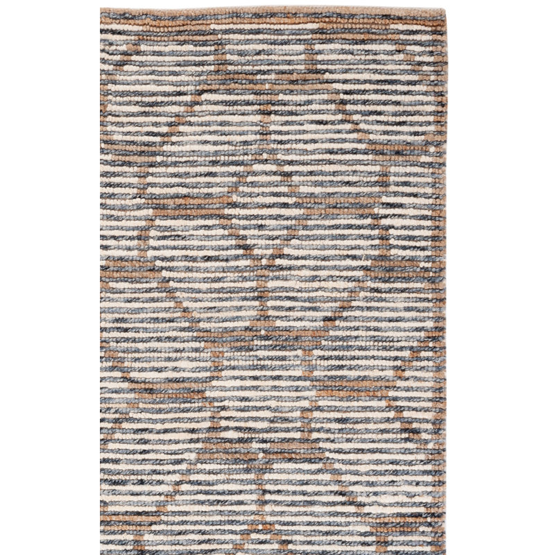 Munro Natural Fiber Hand Woven Wool/Jute Abstract Rug in Ivory/Beige, Rectangle 4' x 6'