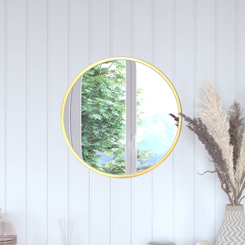 Miroir d'appoint mural Gagalis, H 20 po x l 20 po x P 0,78 po, Or
