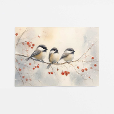 «Three Winter Songbirds», reproduction d'art