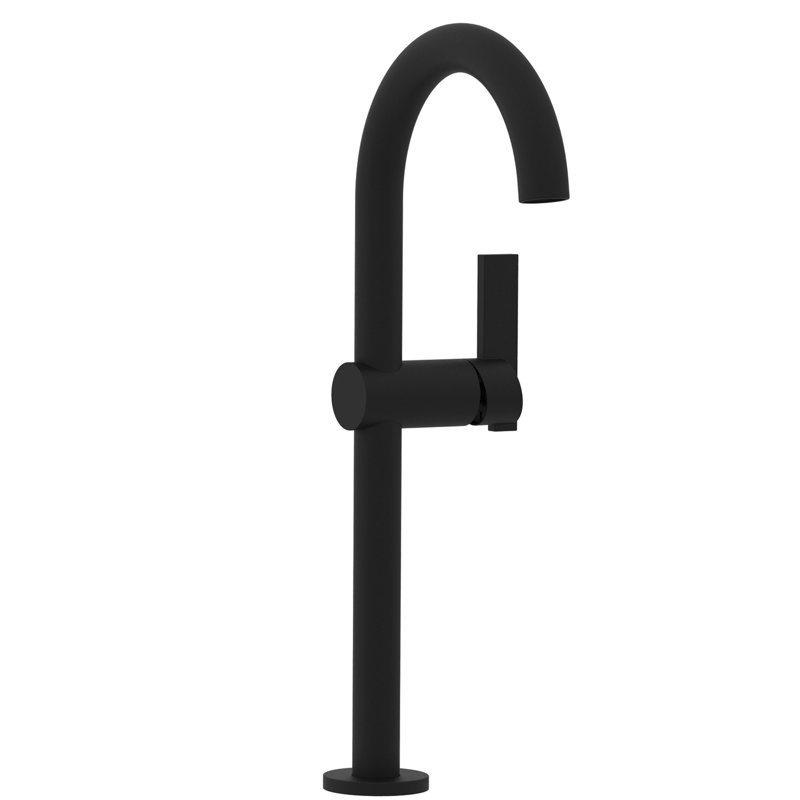 Priya Single Hole Vessel Faucet, Flat Black