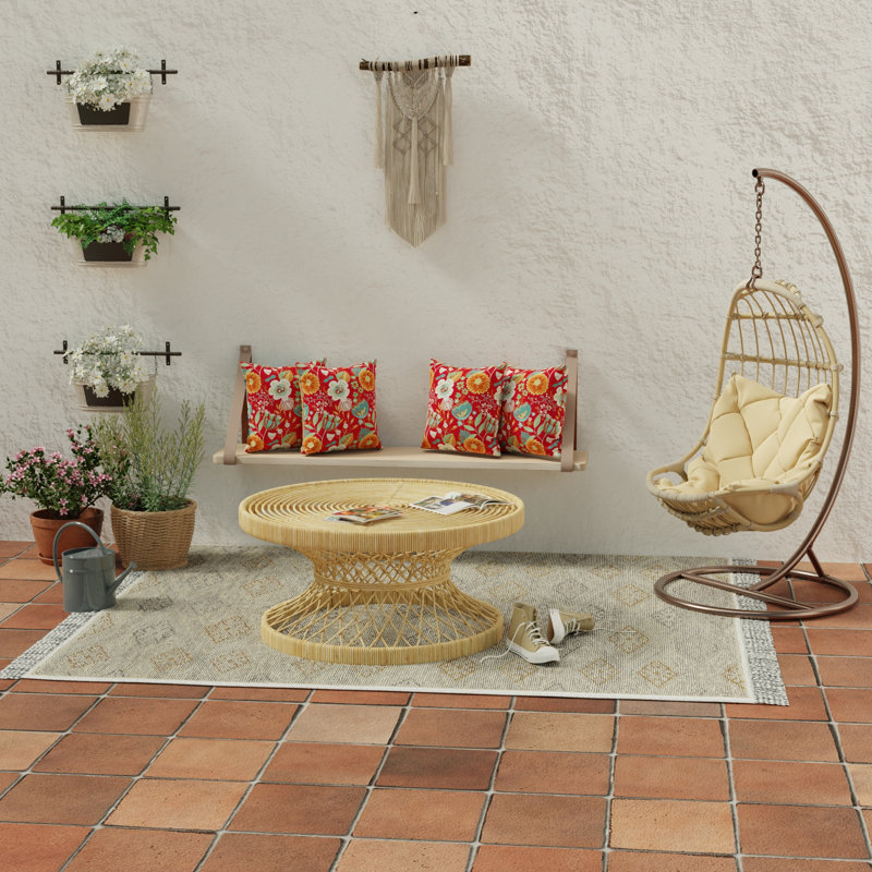 Sunbrella Outdoor Throw Pillow, Red/Green/Orange/Floral