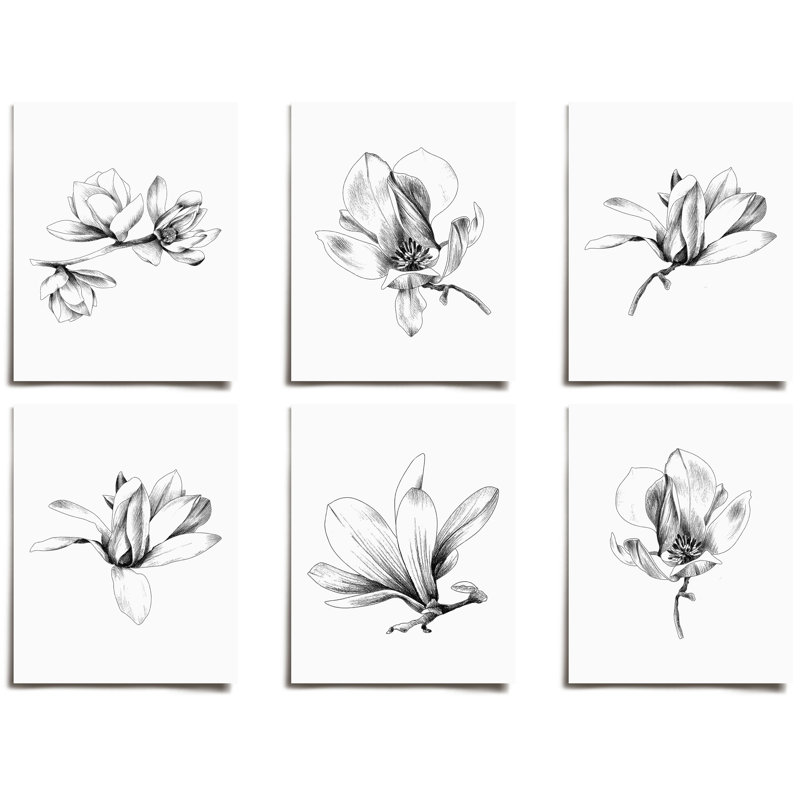 Ensemble de 6 reproductions sans cadre, H 7 po x l 4 po
