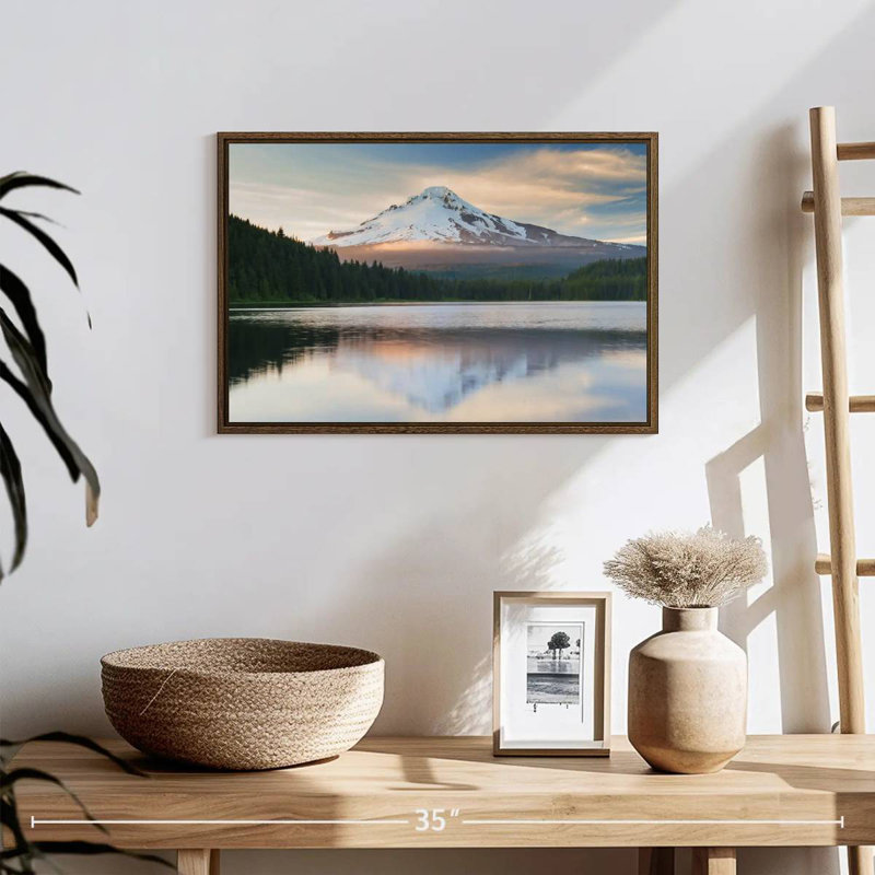 Mount Hood Panorama, 19" X 13", Floating Frame Walnut