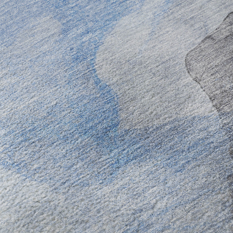Premium Machine Washable Mayfield AMF2109 Abstract Rug, 1'8" x 2'6", Sky