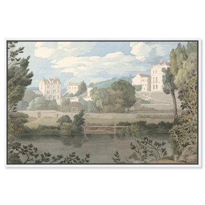Houses near Plymouth Canvas Vintage Illustrations by Art Remedy