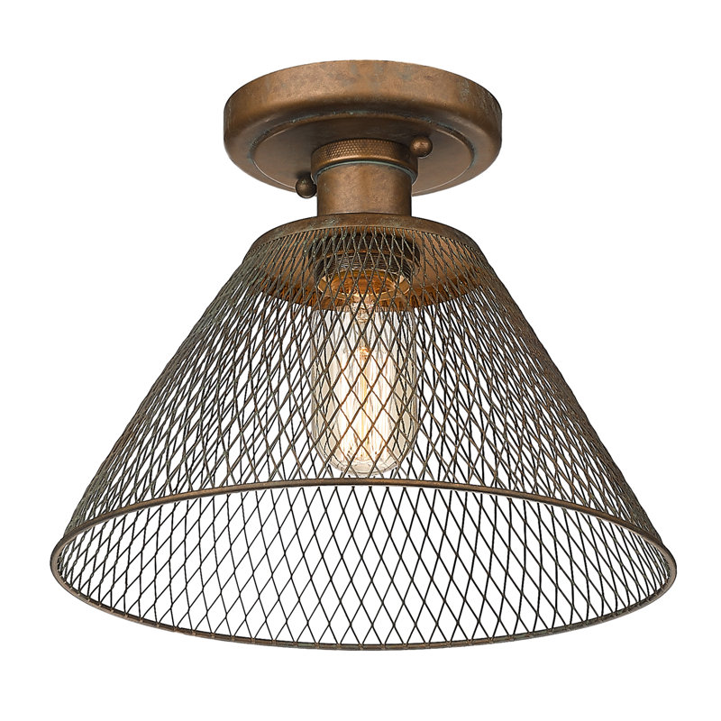 Plafonnier semi-encastré 1 lumière 8,25 po Searcy, Patine cuivre