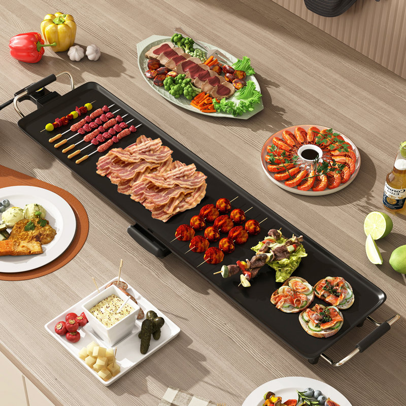 Large Electric Griddle Portable Teppanyaki Grill with 4-Level Thermostat Control, 41" x 9.5"