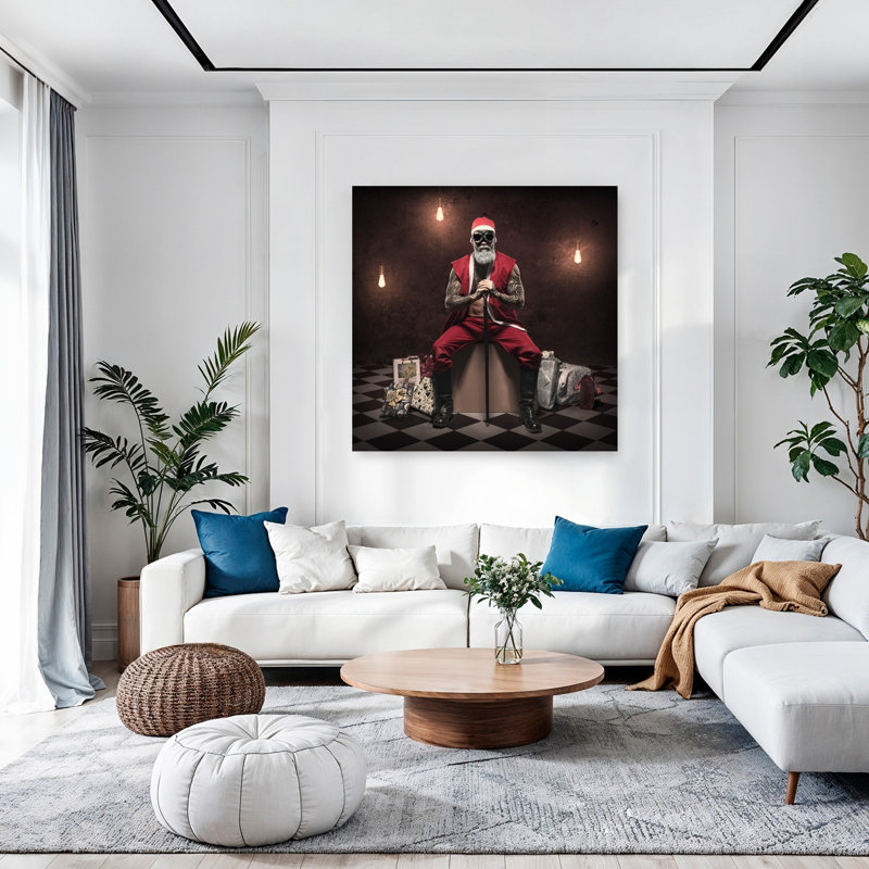 «Modern Rebel Santa Modern Modern Urban Urban Architecture», reproduction d'art mural, 48" H x 48" W