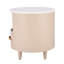 Table de bout ronde moderne, table de chevet kaki avec tiroir spacieux, conception antidérapante, tiroir de rangement adaptable et rangement ouvert, rails de chevet lisses, bords arrondis-1803770985
