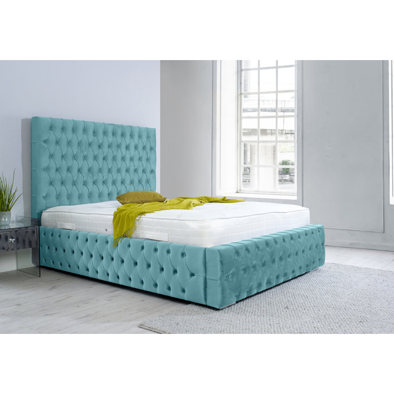 Juna Upholstered Bed, Teal, Super King (6')