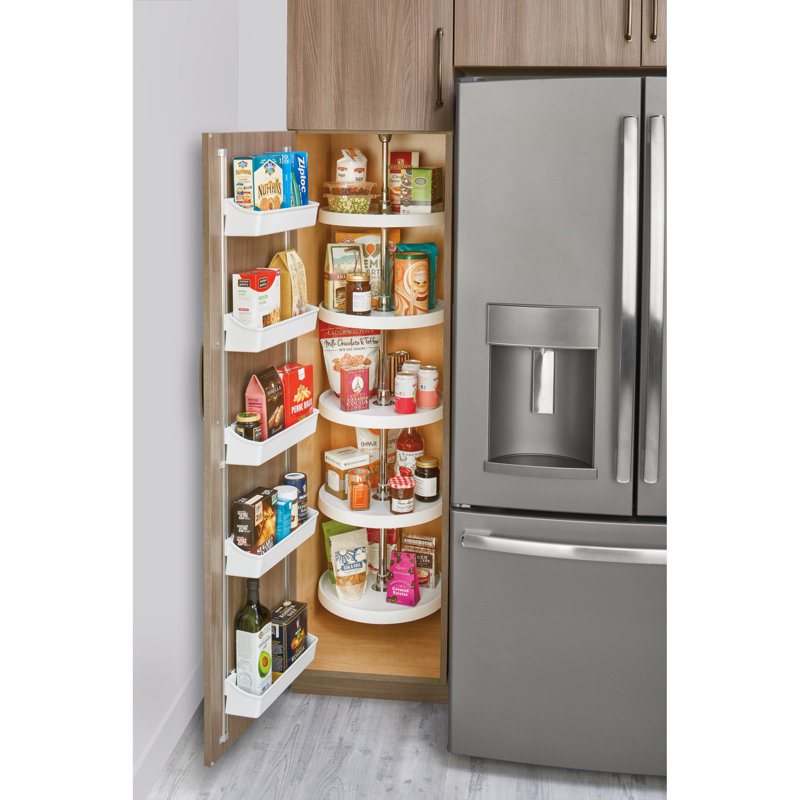 Rev-A-Shelf Polymer Full-Circle 5-Shelf Lazy Susans Pantry Cabinets, White, 16" W