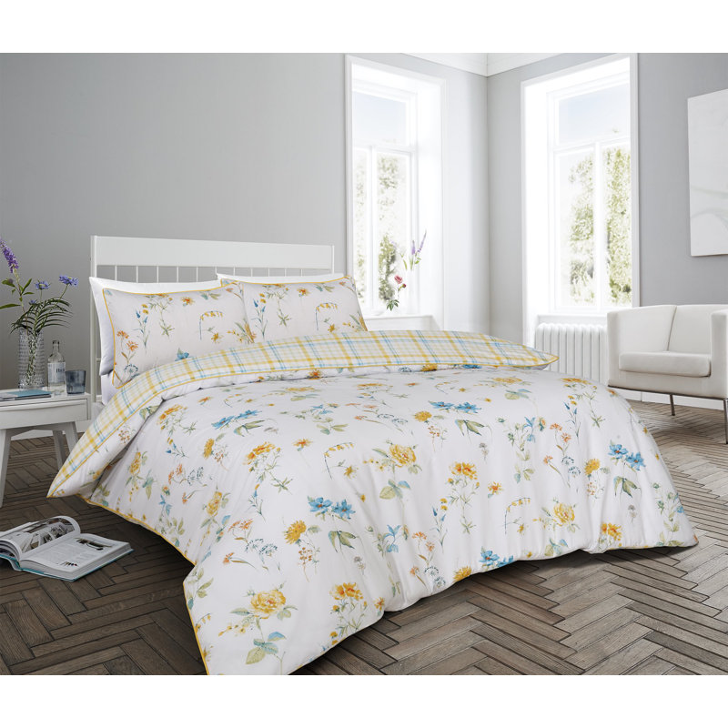 Bobbitt Floral Duvet Cover Set with Pillowcases, Super King - 2 Standard Pillowcases