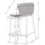 Chaise de comptoir en faux métal brun - Tabourets de bar à dossier uni Coastal