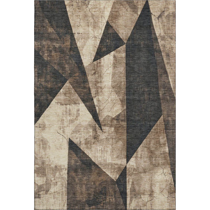 Premium Machine Washable Ashington AMF1838 Modern Rug, Rectangle 5' x 7'6"