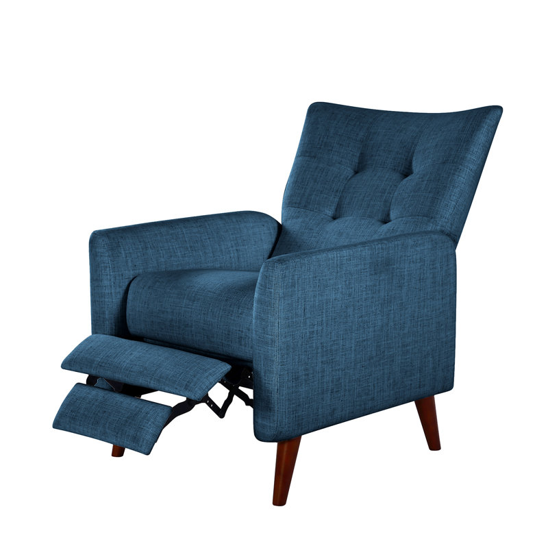Fauteuil inclinable Amaurie Tacho avec dossier capitonné, Polyester marine